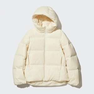 Uniqlo Seamless Down Women Parka Off White US | HGCX-93061