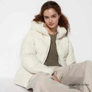 Uniqlo Seamless Down Women Parka Off White US | TKQL-94387