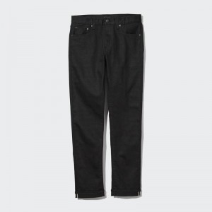 Uniqlo Selvedge Stretch Slim Fit Men Jeans Black US | CNFU-75430