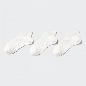 Uniqlo Short (Sports, 3 Pairs) Women Socks Tights White US | TNCM-52409