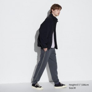 Uniqlo Side Stripe (Long) Men Joggers Dark Grey US | JESL-18452