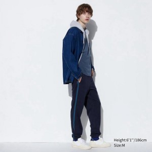 Uniqlo Side Stripe Men Joggers Navy US | KTMH-08793