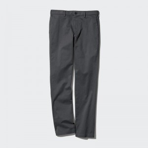 Uniqlo Slim Fit Chino (Long) Men Trousers Dark Grey US | VJOP-01596