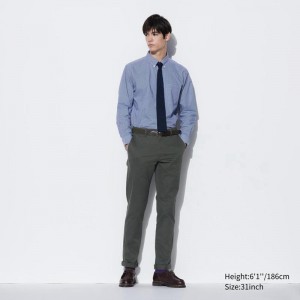 Uniqlo Slim Fit Chino Men Trousers Olive US | MNID-12475