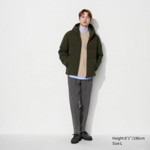 Uniqlo Smart Ankle (Cotton, Long) Men Trousers Olive US | JKIB-54013