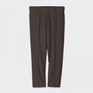 Uniqlo Smart Ankle (Long) Men Trousers Dark Brown US | QAKO-53941