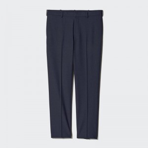 Uniqlo Smart Ankle (Long) Men Trousers Navy US | QELD-95647