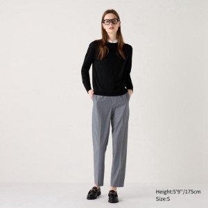 Uniqlo Smart Ankle (Long) Women Trousers Grey US | ZGKX-50937