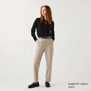 Uniqlo Smart Ankle Women Trousers Beige US | GXLK-13065