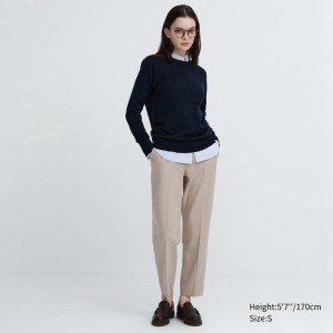 Uniqlo Smart Ankle Women Trousers Beige US | TNRQ-97608