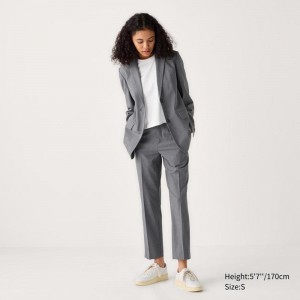 Uniqlo Smart Ankle Women Trousers Grey US | ACUG-02615