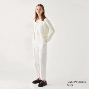 Uniqlo Smart Ankle Women Trousers White US | HWYJ-58602