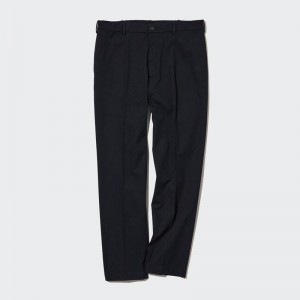 Uniqlo Smart Cotton Ankle Length (Long) Men Trousers Navy US | CNUD-20987