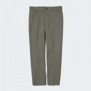 Uniqlo Smart Cotton Ankle Length (Long) Men Trousers Olive US | MVXY-78306