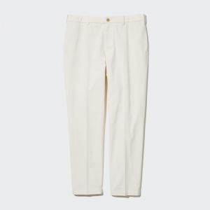 Uniqlo Smart Cotton Ankle (Long) Men Trousers Off White US | RYVK-82540