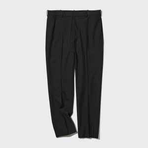 Uniqlo Smart Wool-Like Ankle Length (Long) Men Trousers Black US | BVDE-06154