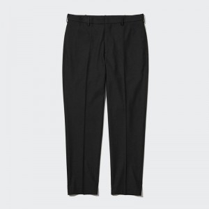 Uniqlo Smart Wool-Like Ankle Length (Long) Men Trousers Black US | LQRN-63294