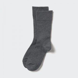 Uniqlo (Soft Fit) Men Socks Dark Grey US | LUWA-04652