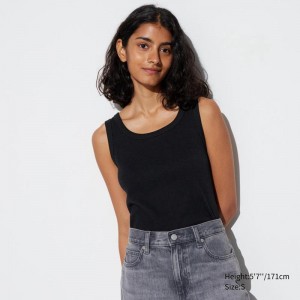 Uniqlo Soft Ribbed Women Vest Top Black US | IPZW-81209