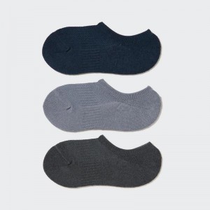 Uniqlo Sports Invisible No-Show (Three Pairs) Women Socks Tights Navy US | XLNY-32714