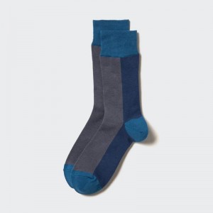 Uniqlo (Stripe) Men Socks Blue US | UVQY-97813