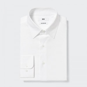 Uniqlo Super Non-Iron Regular Fit (Regular Collar) Men Shirts White US | SUKE-95417