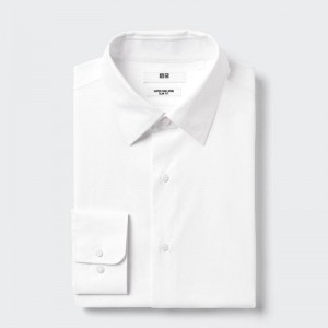 Uniqlo Super Non-Iron Slim Fit (Regular Collar) Men Shirts White US | MQCG-52089