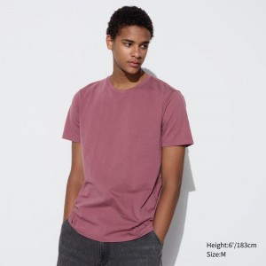 Uniqlo Supima Cotton Crew Neck Men T-Shirt Wine US | LPCT-58602