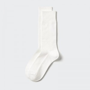 Uniqlo Supima Cotton (Piqué) Men Socks White US | MYBW-85614