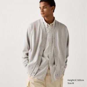 Uniqlo Sweat Men Cardigan Beige US | PNXY-37268