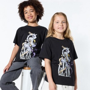 Uniqlo TV Anime ONE PIECE 25th UT Graphic Kids' T-Shirt Black US | KNIR-26074