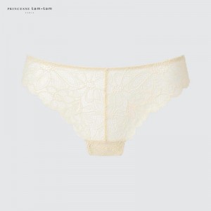 Uniqlo Thin Lace Knickers Women Briefs Natural US | BPZU-05176