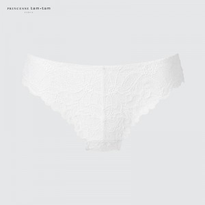 Uniqlo Thin Lace Knickers Women Briefs White US | EVKB-97514