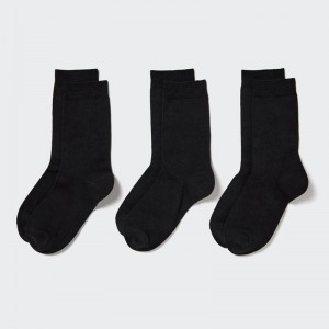 Uniqlo (Three Pairs) Women Socks Tights Black US | KRVD-91260