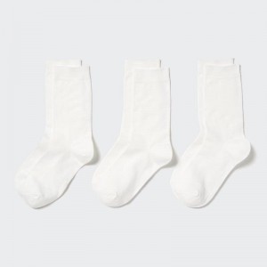 Uniqlo (Three Pairs) Women Socks Tights White US | VZOR-46798