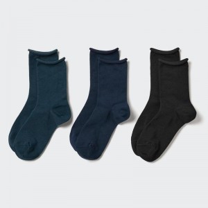 Uniqlo (Top Roll, 3 Pairs) Women Socks Tights Dark Green US | DZBQ-27156