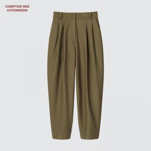 Uniqlo Twill Jersey Cargo Women Trousers Olive US | JCYK-90286