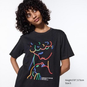 Uniqlo UTGP2024: Discoveries of the Louvre UT Graphic Women T-Shirts Black US | IYGW-12540