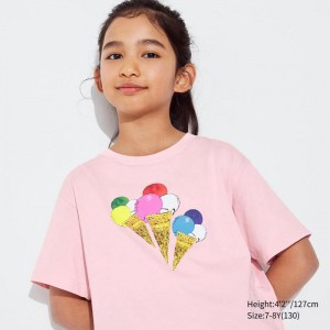 Uniqlo UT Archive NY POP ART Graphic Kids' T-Shirt Pink US | ZBDI-34016