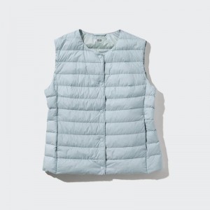 Uniqlo Ultra Light Down Compact Women Down Vest Light Blue US | RKYW-05273