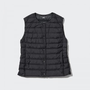 Uniqlo Ultra Light Down Compact Women Down Vest Black US | AGIV-26805