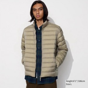 Uniqlo Ultra Light Down Men Jackets Beige US | FCXS-83061