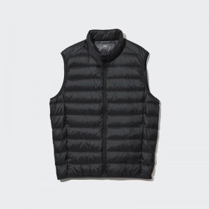 Uniqlo Ultra Light Down Quilted Men Down Vest Black US | PVYC-24763