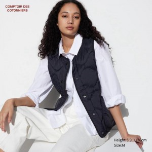 Uniqlo Ultra Light Women Down Vest Black US | NRPJ-96547