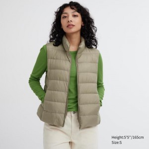 Uniqlo Ultra Light Women Down Vest Green US | CRQN-06572