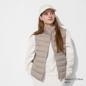 Uniqlo Ultra Light Women Down Vest Grey US | OCIH-80345