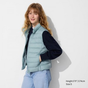 Uniqlo Ultra Light Women Down Vest Light Blue US | GXKI-67420