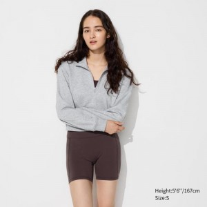 Uniqlo Ultra Stretch AIRism Active Women Shorts Dark Brown US | LNAO-15982