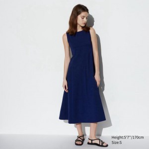 Uniqlo Ultra Stretch AIRism (Sleeveless) Women Dress Navy US | EWQZ-02186