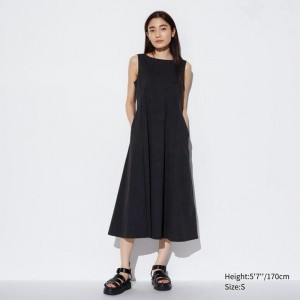 Uniqlo Ultra Stretch AIRism (Sleeveless) Women Dress Black US | CMRT-02463